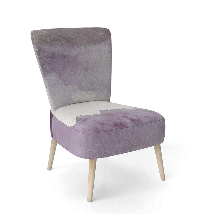 Midnight at the Lake II Amethyst and Grey Shabby Chic Accent Chair