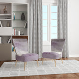 Midnight at the Lake II Amethyst and Grey Shabby Chic Accent Chair