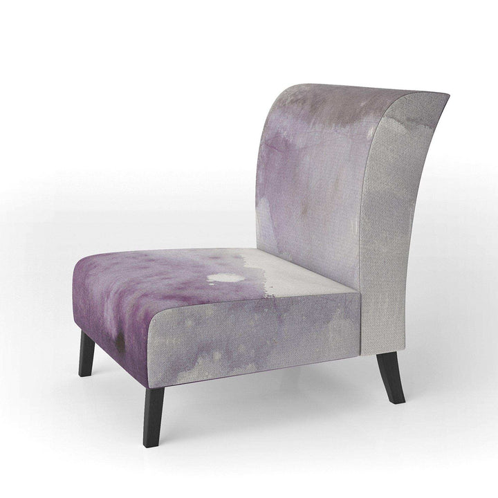 Midnight at the Lake II Amethyst and Grey Shabby Chic Accent Chair