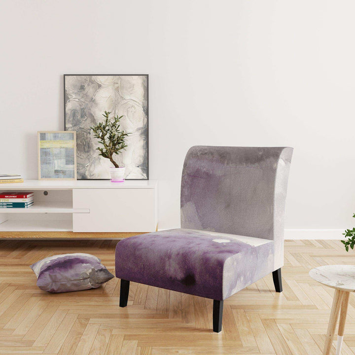 Midnight at the Lake II Amethyst and Grey Shabby Chic Accent Chair