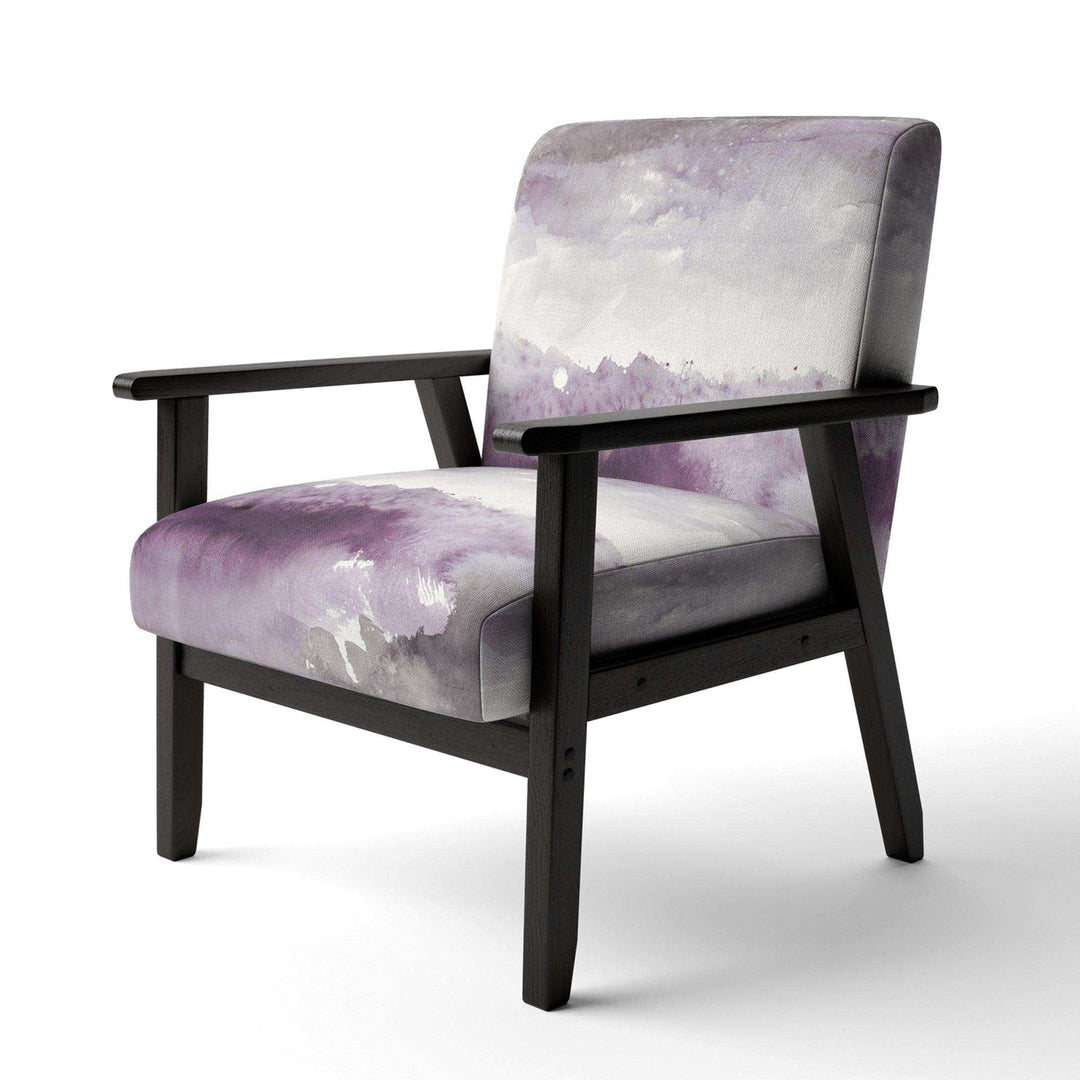 Midnight at the Lake II Amethyst and Grey Shabby Chic Accent Chair