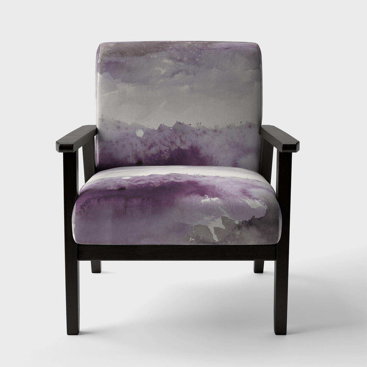 Midnight at the Lake II Amethyst and Grey Shabby Chic Accent Chair