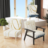 Gold Abstract Geometric Shape Modern Accent Chair