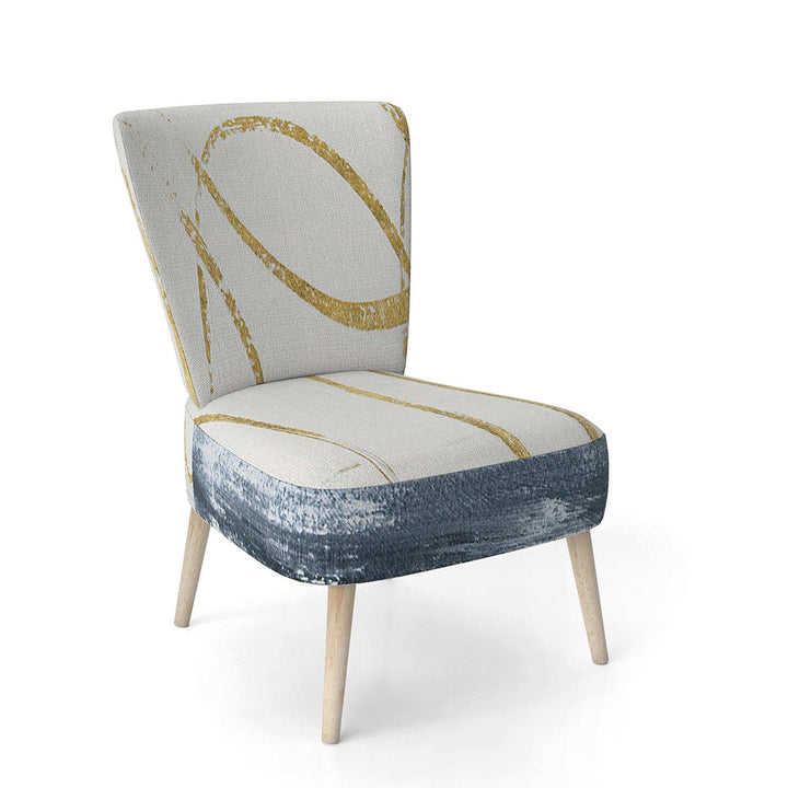 Gold Abstract Geometric Shape Modern Accent Chair