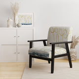 Gold Abstract Geometric Shape Modern Accent Chair