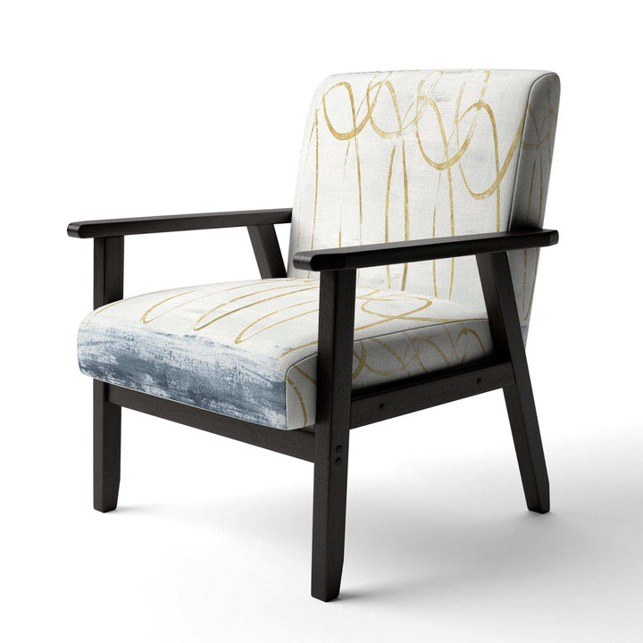 Gold Abstract Geometric Shape Modern Accent Chair
