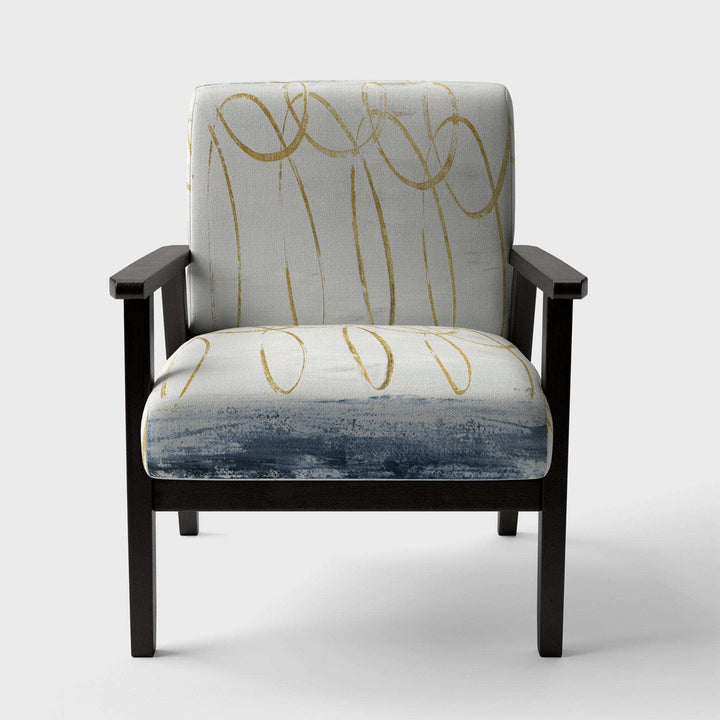 Gold Abstract Geometric Shape Modern Accent Chair