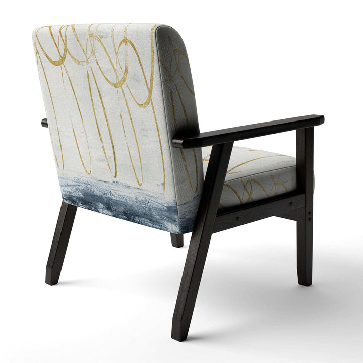 Gold Abstract Geometric Shape Modern Accent Chair