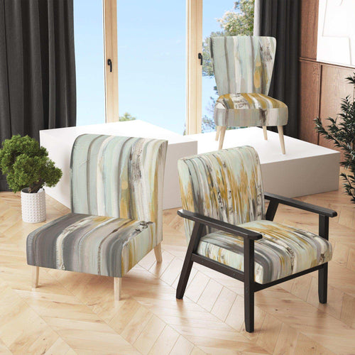 Silver and Yellow Birch Forest - Farmhouse Accent Chair