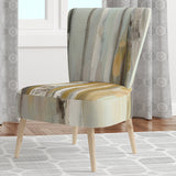 Silver and Yellow Birch Forest Cottage Accent Chair