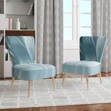 Blue Modern Water III Glam Accent Chair