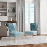 Blue Modern Water III Glam Accent Chair