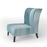 Blue Modern Water III Glam Accent Chair