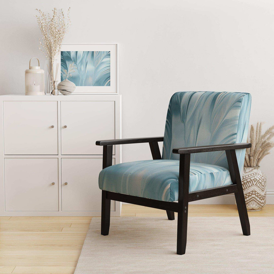 Blue Modern Water III Glam Accent Chair