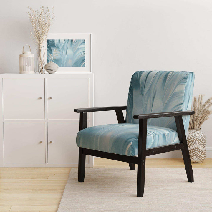 Blue Modern Water III Glam Accent Chair