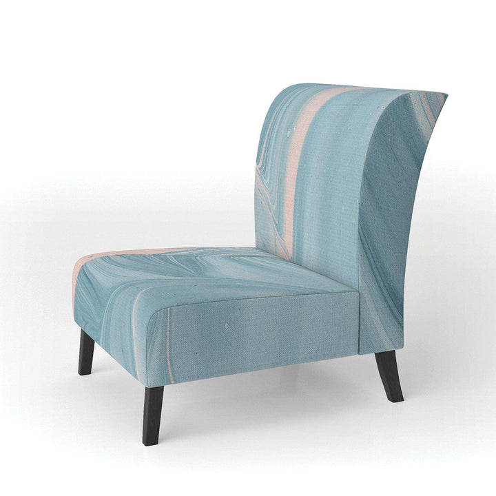 Abstract Water I Modern Accent Chair Slipper Chair