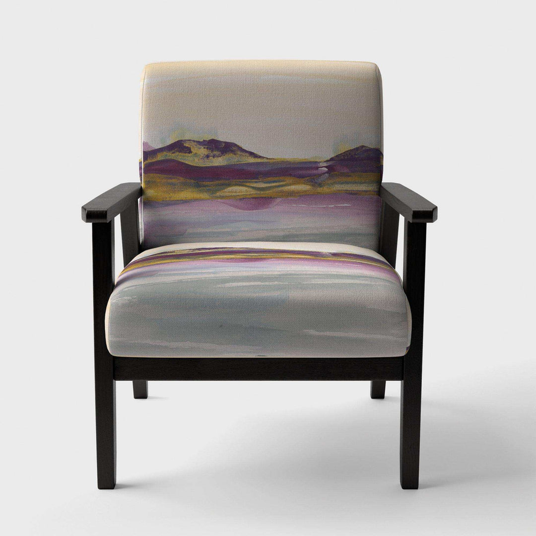 Painted Purple and Gold Landscape II Shabby Chic Accent Chair