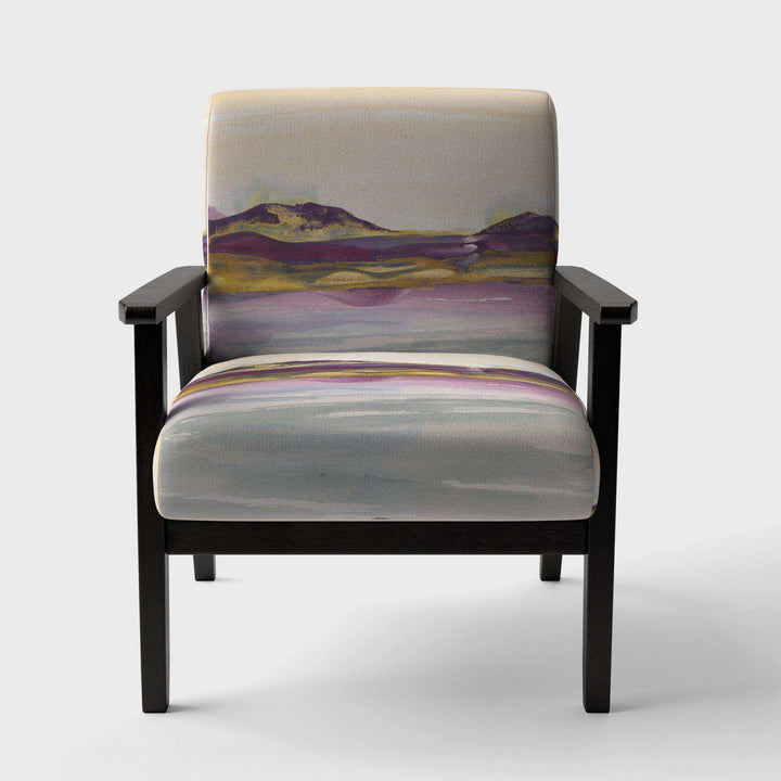 Painted Purple and Gold Landscape II Shabby Chic Accent Chair