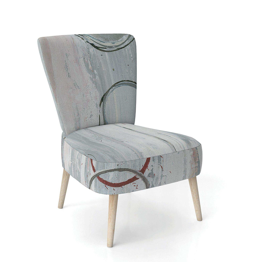 Whitewashed Syrah Modern Geometric Accent Chair