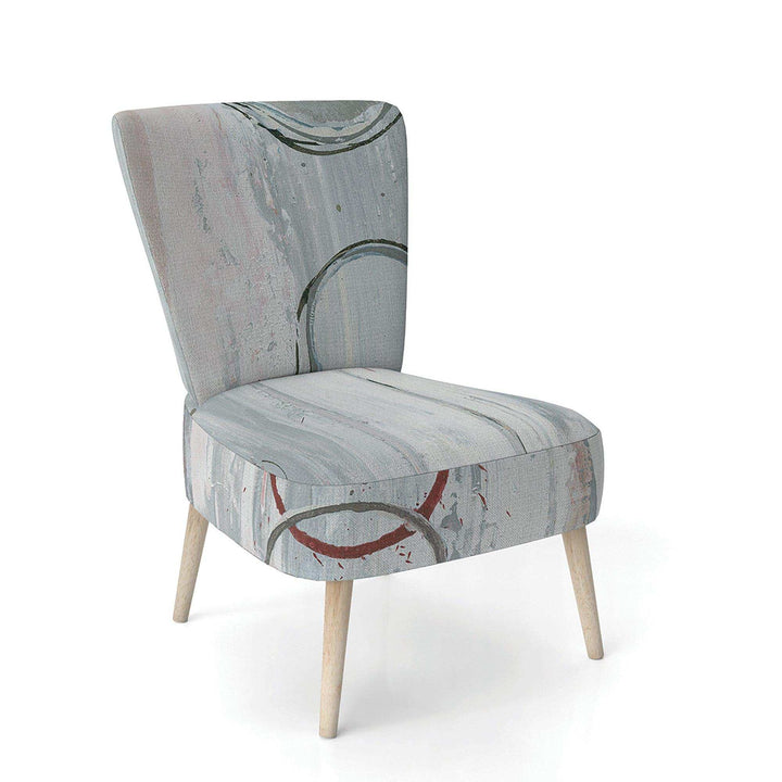 Whitewashed Syrah Modern Geometric Accent Chair