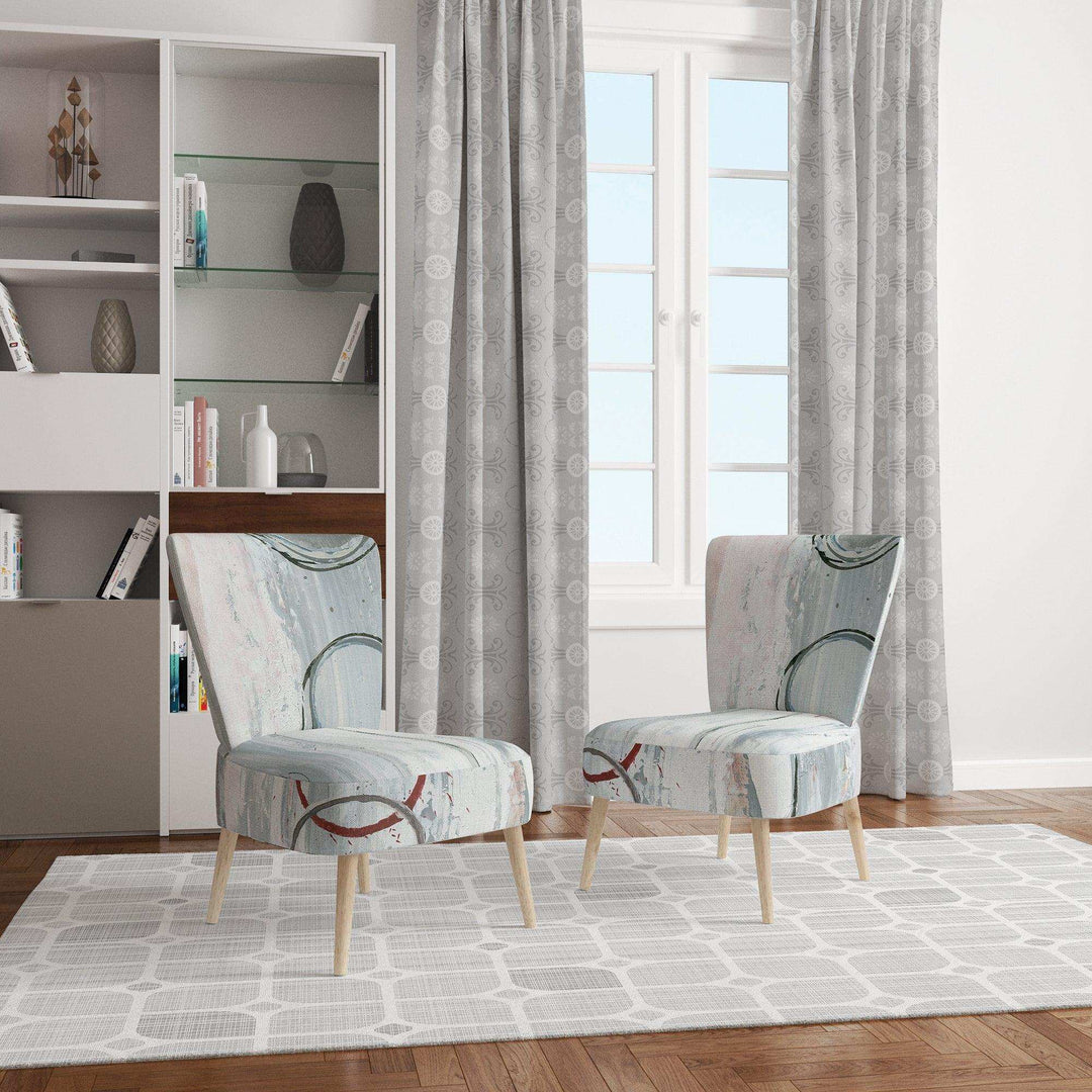 Whitewashed Syrah Modern Geometric Accent Chair