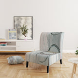 Whitewashed Syrah Modern Geometric Accent Chair