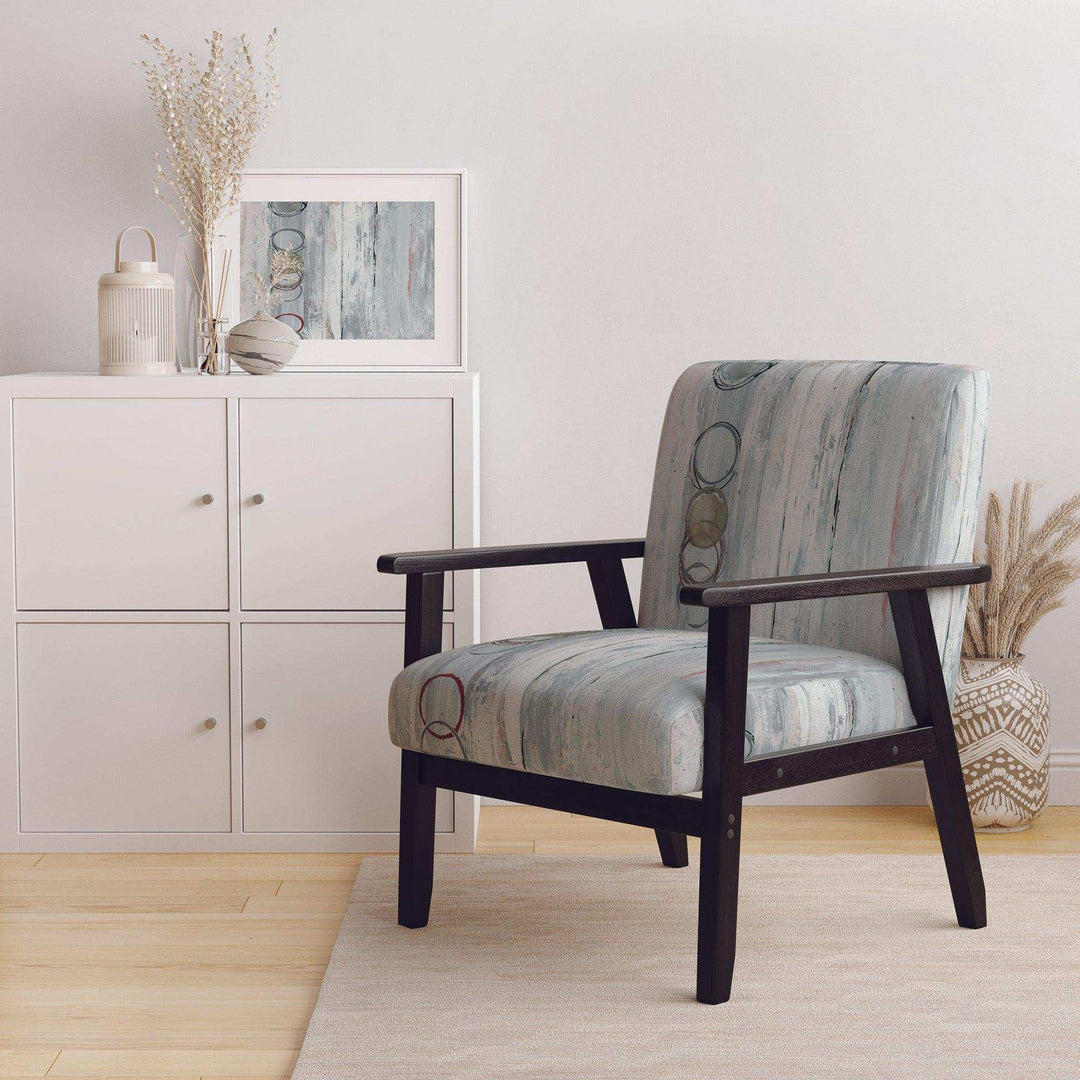 Whitewashed Syrah Modern Geometric Accent Chair
