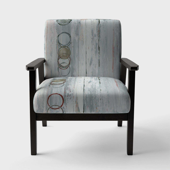 Whitewashed Syrah Modern Geometric Accent Chair