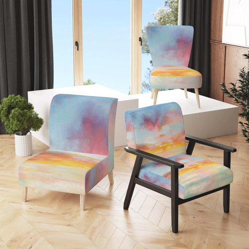 Pastel Pink And Blue Clouds - Nautical & Coastal Accent Chair