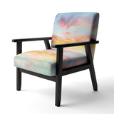 Pastel Pink And Blue Clouds Traditional Accent Chair