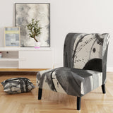Black and White Minimalistic Painting Modern Accent Chair