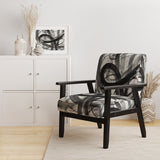 Black and White Minimalistic Painting Modern Accent Chair