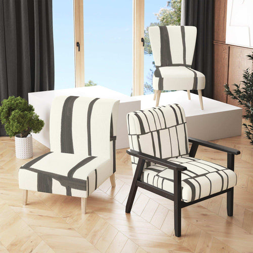 minimalist black and white I - Mid-Century Modern Accent Chair
