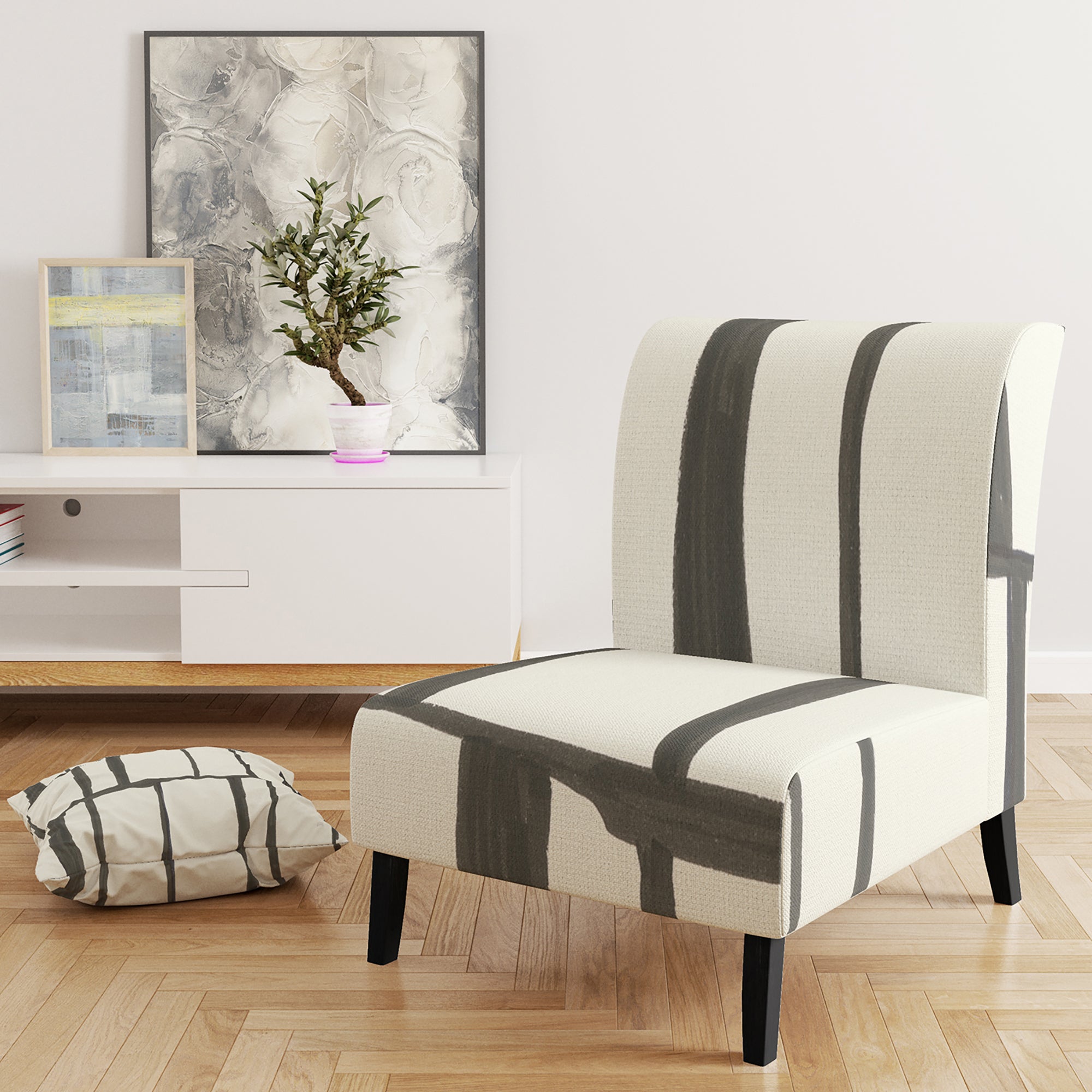 minimalist black and white I Transitional Accent Chair