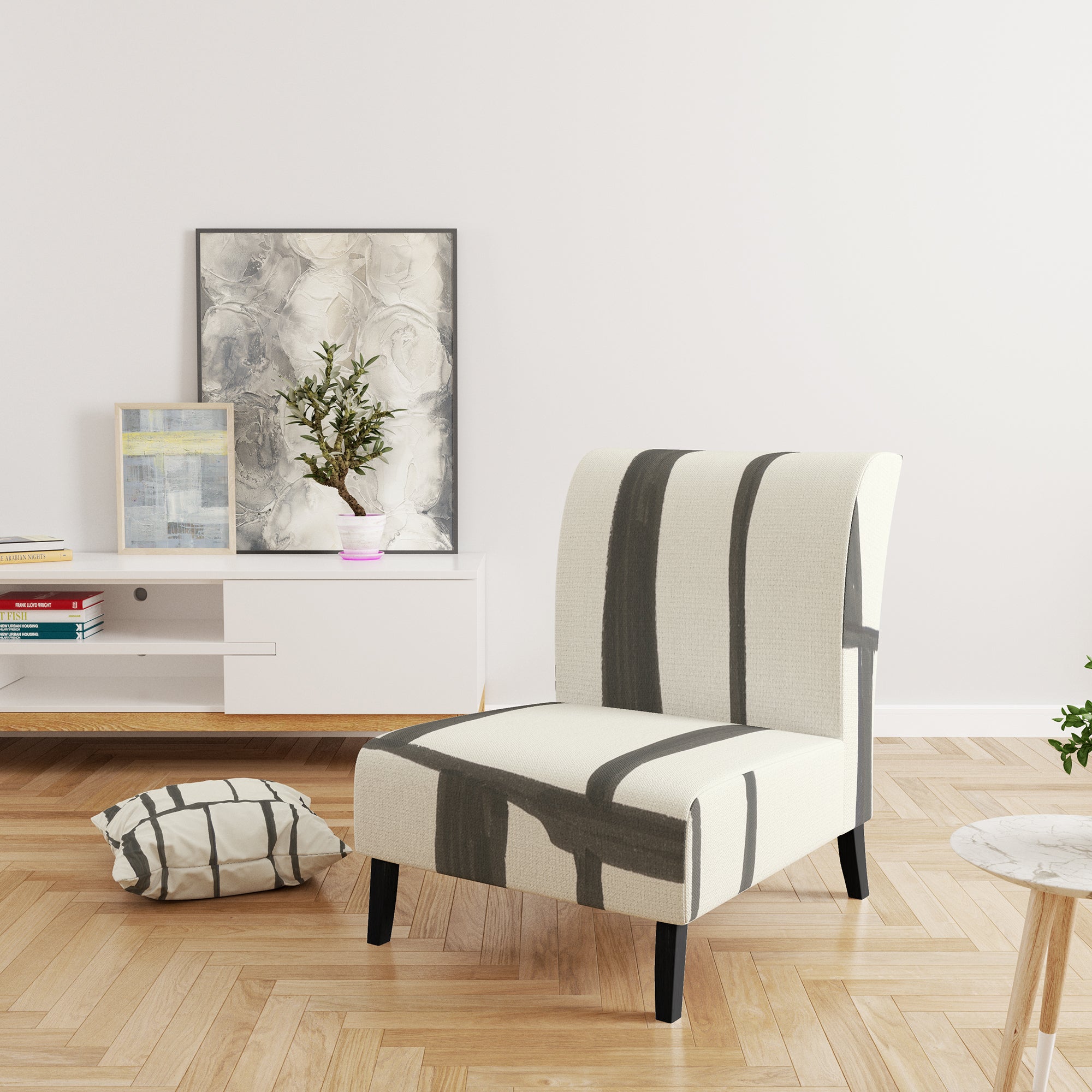 minimalist black and white I Transitional Accent Chair