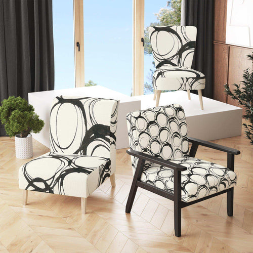 minimalist black and white II - Mid-Century Modern Accent Chair