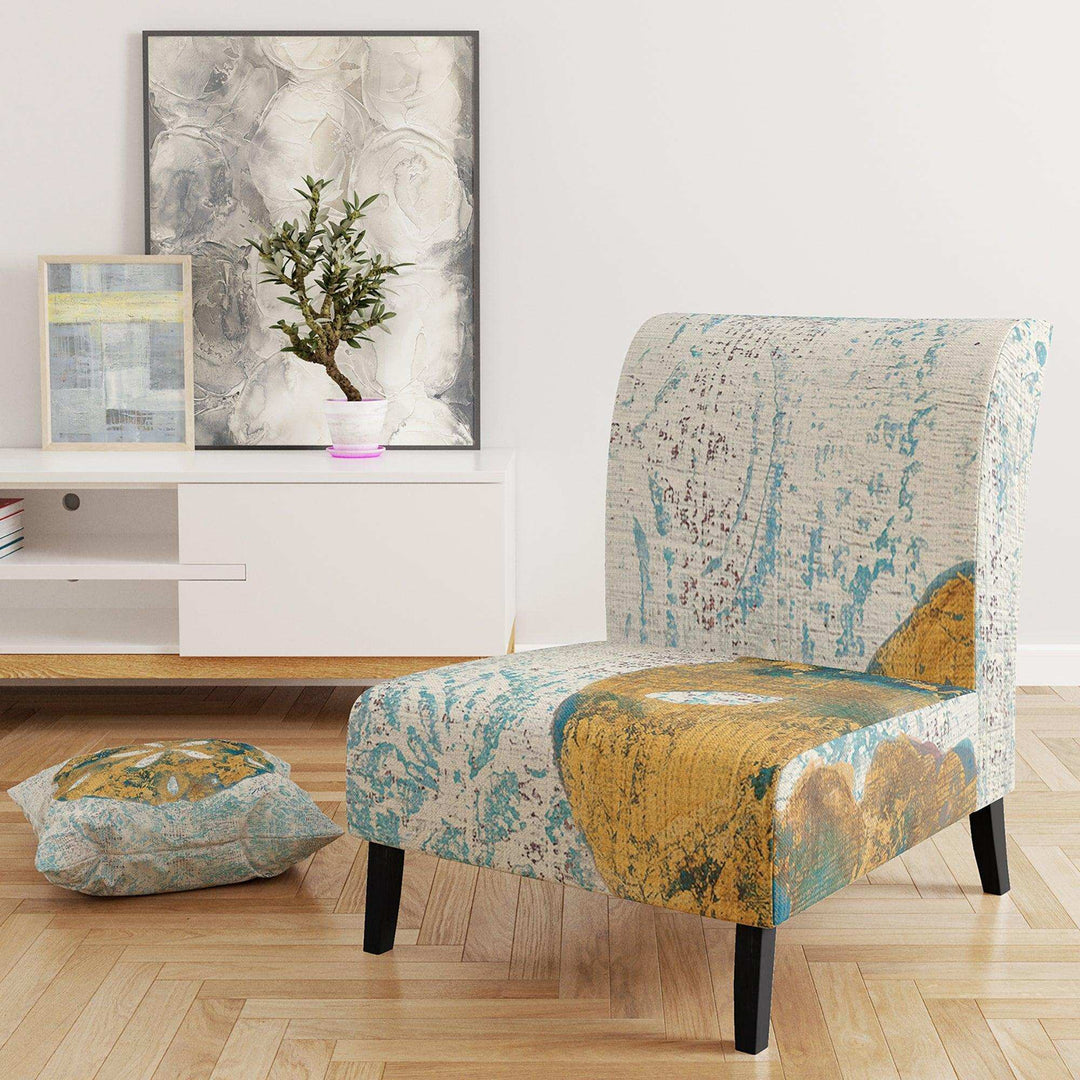 Coastal Pastel seashells II Vintage Nautical Accent Chair