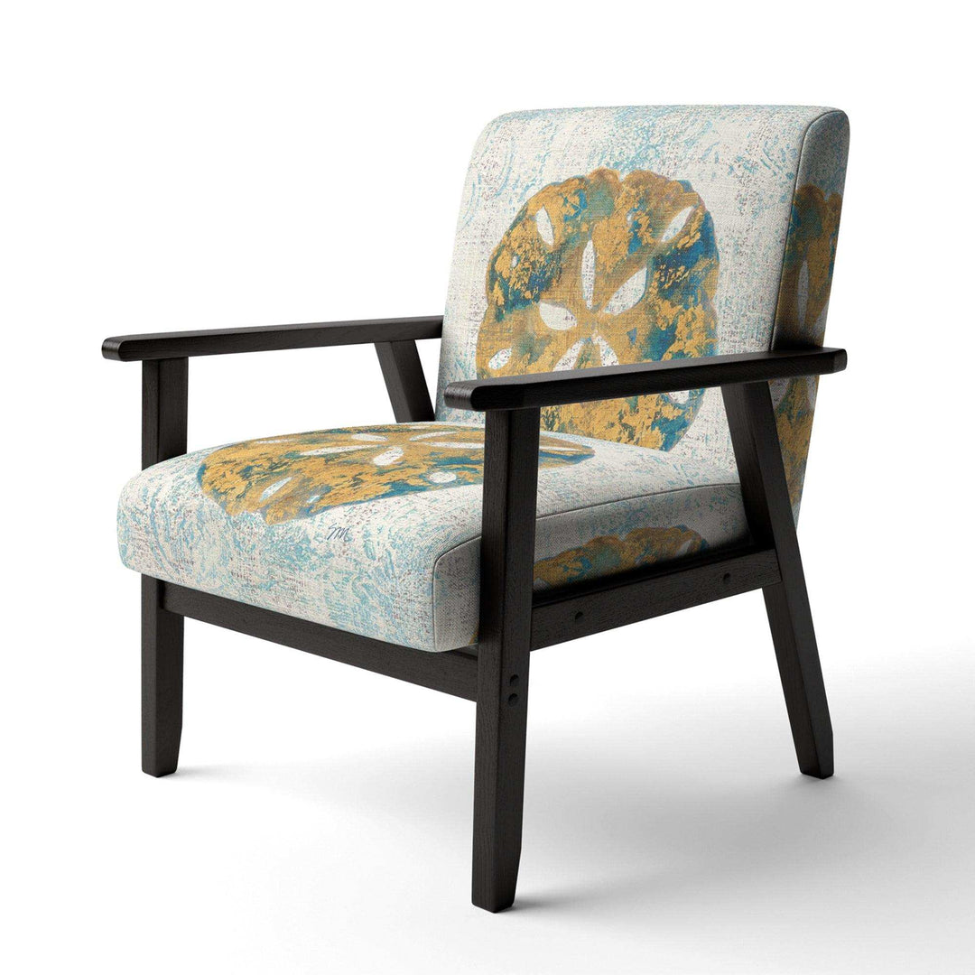 Coastal Pastel seashells II Vintage Nautical Accent Chair