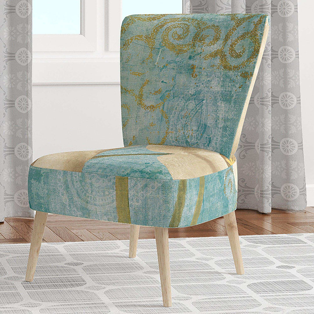 bouquet Poppies on Paisley I Cottage Accent Chair