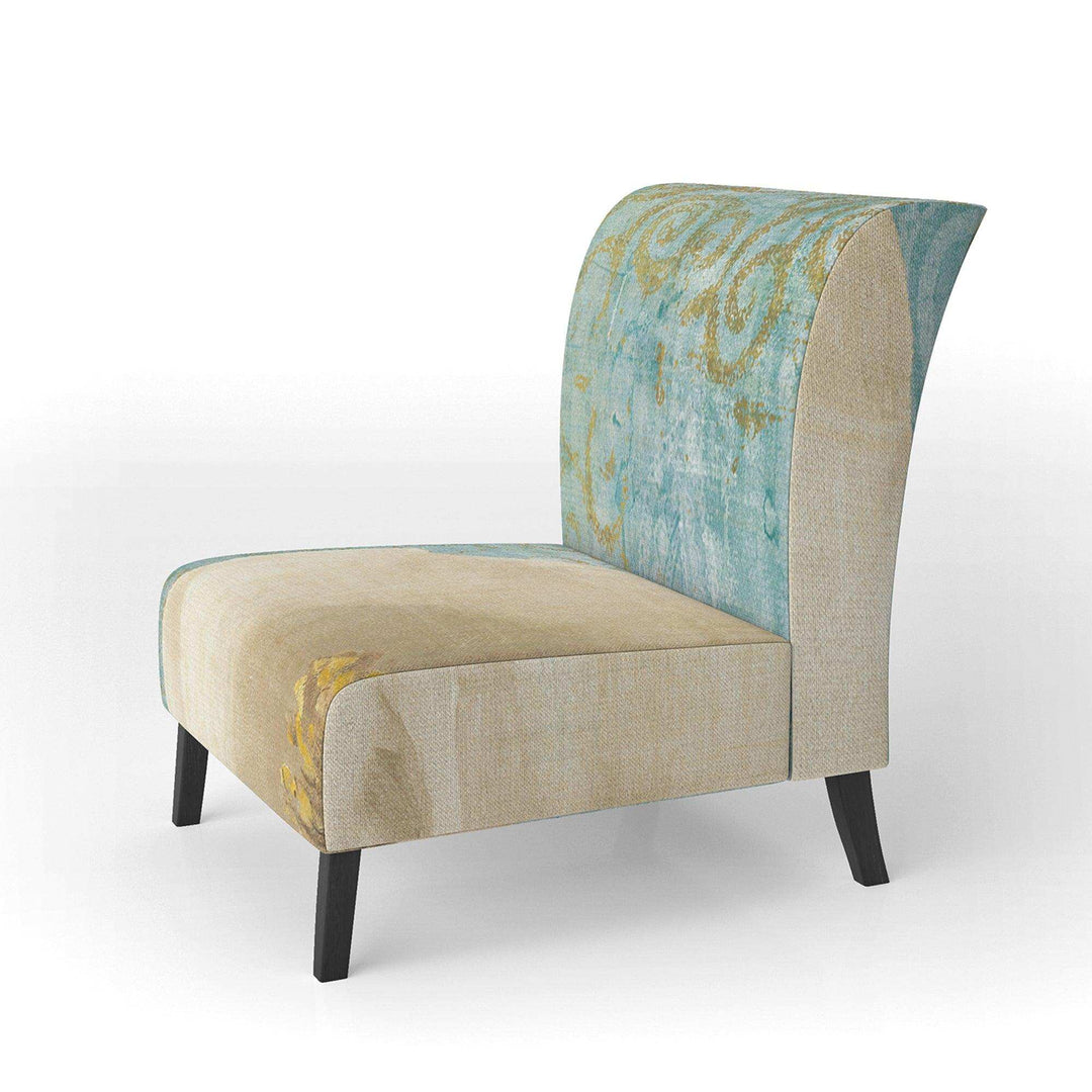 bouquet Poppies on Paisley I Cottage Accent Chair