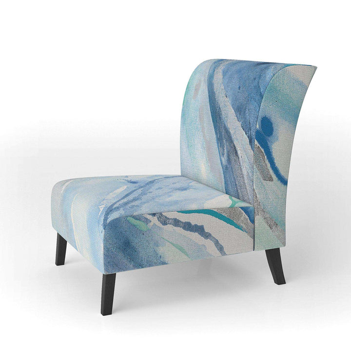 Blue Silver Spring II Modern Lake House Accent Chair