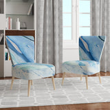 Blue Silver Spring I Modern Lake House Accent Chair