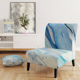 Blue Silver Spring I Modern Lake House Accent Chair