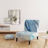 Blue Silver Spring I Modern Lake House Accent Chair