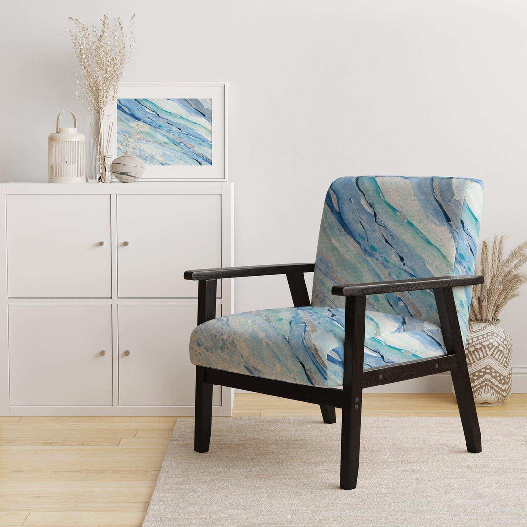 Blue Silver Spring I Modern Lake House Accent Chair