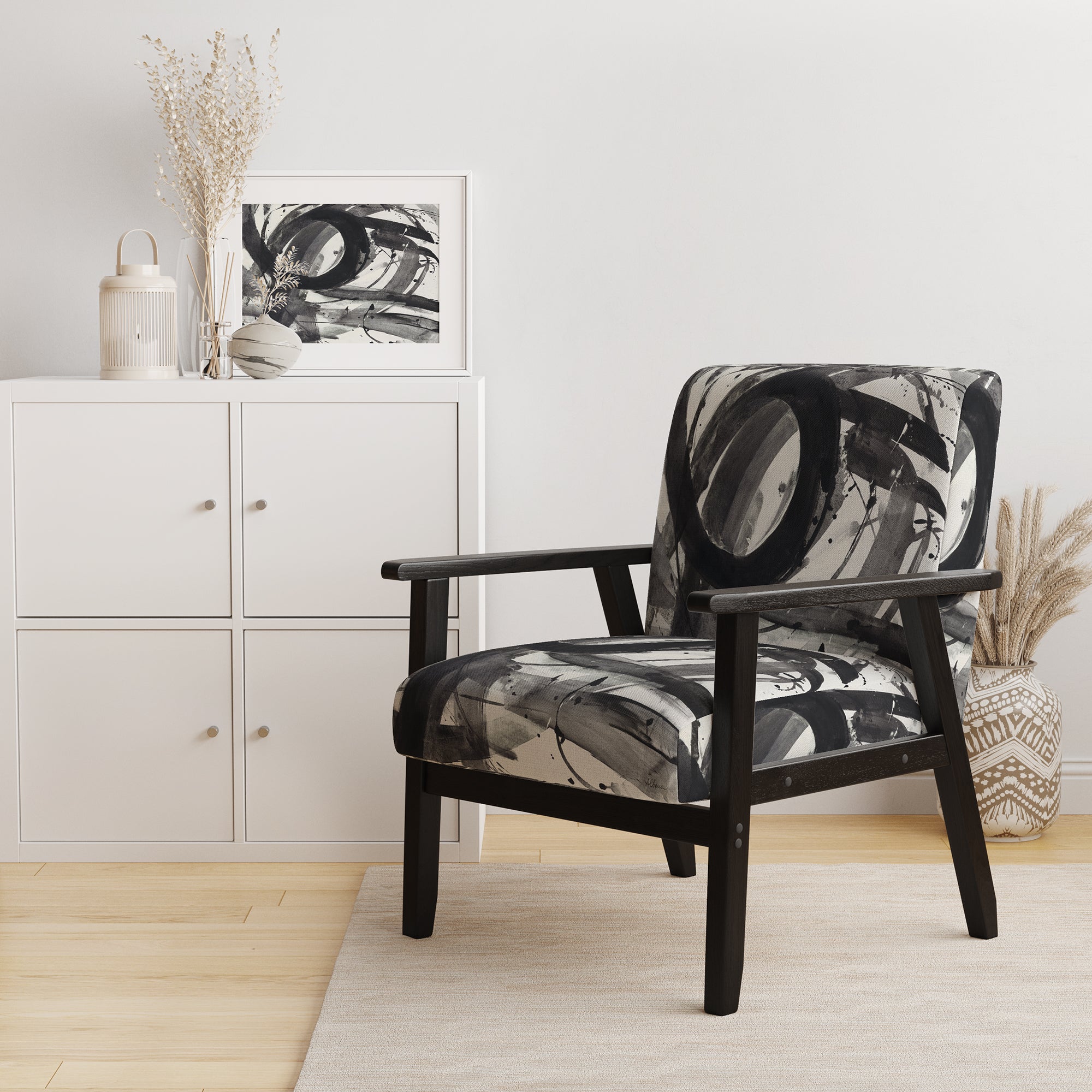 Minimalistic Roller II Mid-Century Accent Chair
