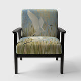 Snowy Egret in Flight vII Farmhouse Accent Chair