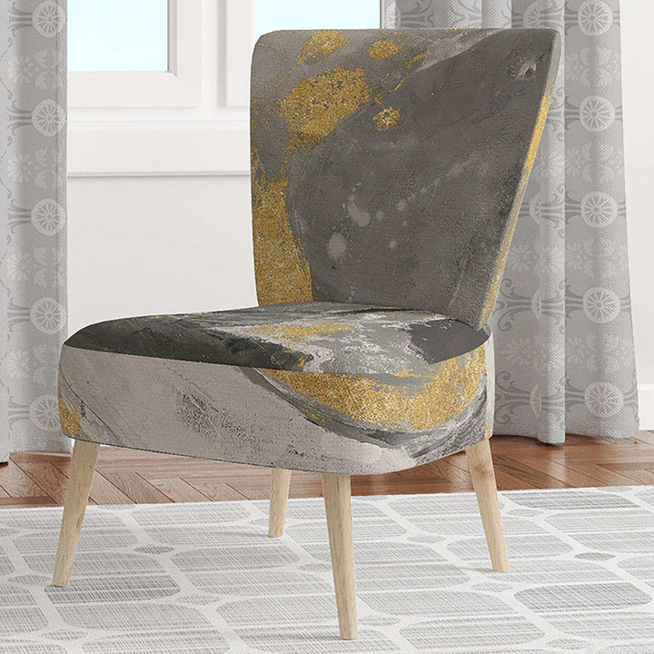 Marble Gold and Black II Modern Accent Chair