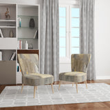 Gold Square Watercolor Glam Accent Chair