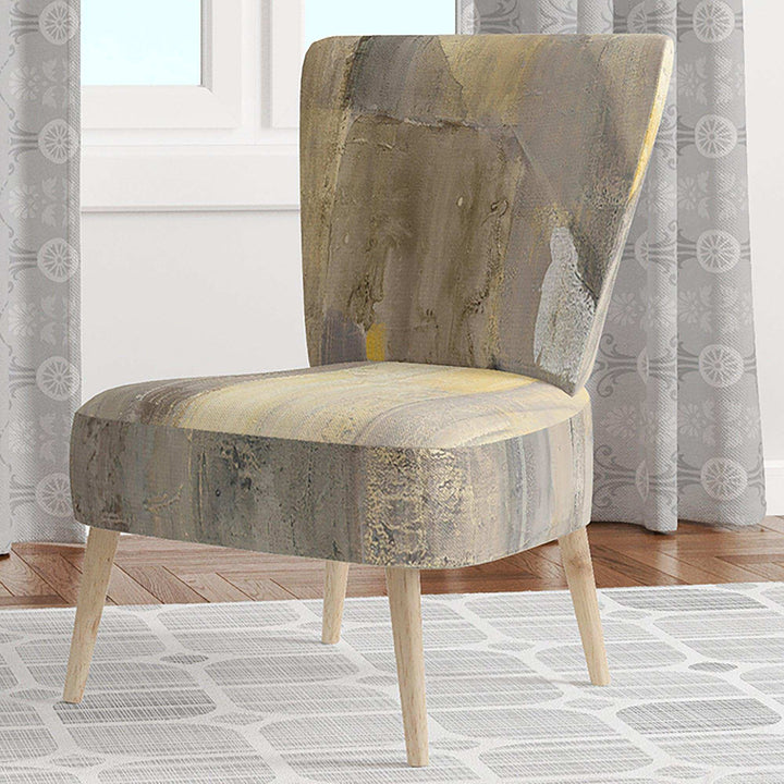 Gold Square Watercolor Glam Accent Chair